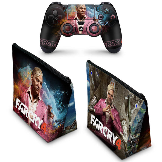 KIT Capa Case e Skin Anti-Rage PS4 Controle - Far Cry 4