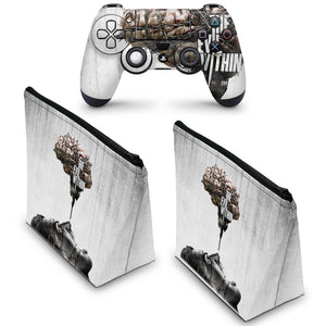 KIT Capa Case e Skin Anti-Rage PS4 Controle - The Evil Within - Pop Arte Skins - foto 2