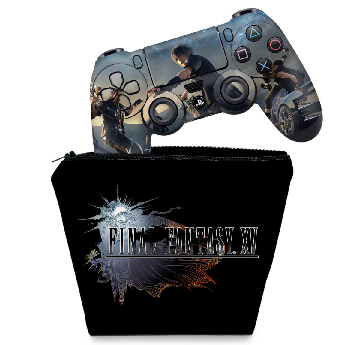 KIT Capa Case e Skin Anti-Rage PS4 Controle - Final Fantasy Xv #A