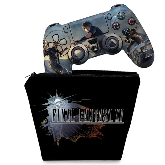 KIT Capa Case e Skin Anti-Rage PS4 Controle - Final Fantasy Xv #A