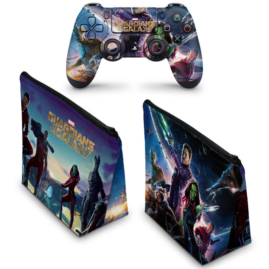 KIT Capa Case e Skin Anti-Rage PS4 Controle - Guardioes Da Galaxia