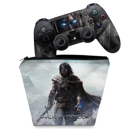KIT Capa Case e Skin Anti-Rage PS4 Controle - Middle Earth: Shadow Of Mordor