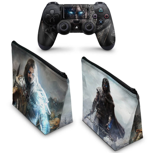 KIT Capa Case e Skin Anti-Rage PS4 Controle - Middle Earth: Shadow Of Mordor
