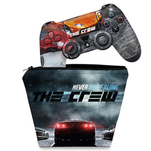 KIT Capa Case e Skin Anti-Rage PS4 Controle - The Crew - Pop Arte Skins
