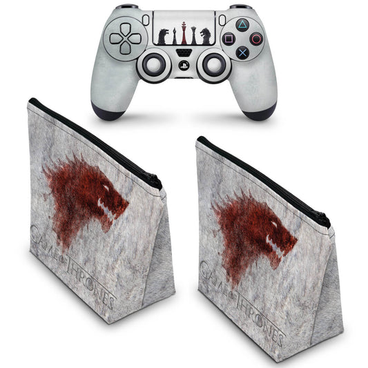 KIT Capa Case e Skin Anti-Rage PS4 Controle - Game Of Thrones #A
