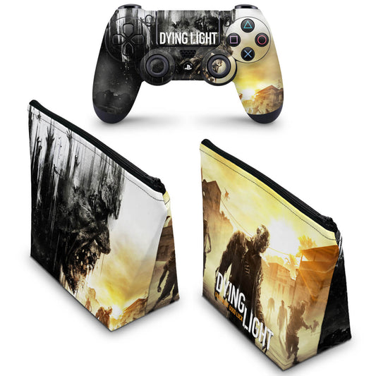 KIT Capa Case e Skin Anti-Rage PS4 Controle - Dying Light