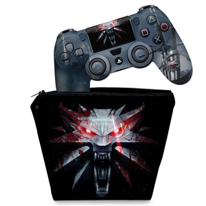 KIT Capa Case e Skin Anti-Rage PS4 Controle - The Witcher #A - Pop Arte Skins