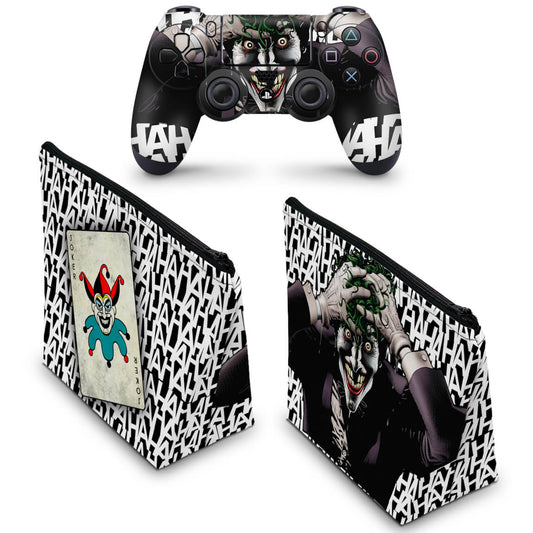 KIT Capa Case e Skin Anti-Rage PS4 Controle - Joker Coringa Batman