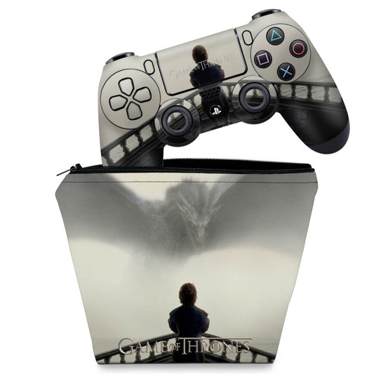 KIT Capa Case e Skin Anti-Rage PS4 Controle - Game Of Thrones #B