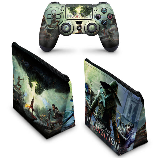 KIT Capa Case e Skin Anti-Rage PS4 Controle - Dragon Age Inquisition