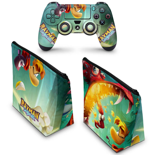 KIT Capa Case e Skin Anti-Rage PS4 Controle - Rayman Legends