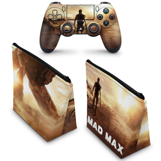 KIT Capa Case e Skin Anti-Rage PS4 Controle - Mad Max
