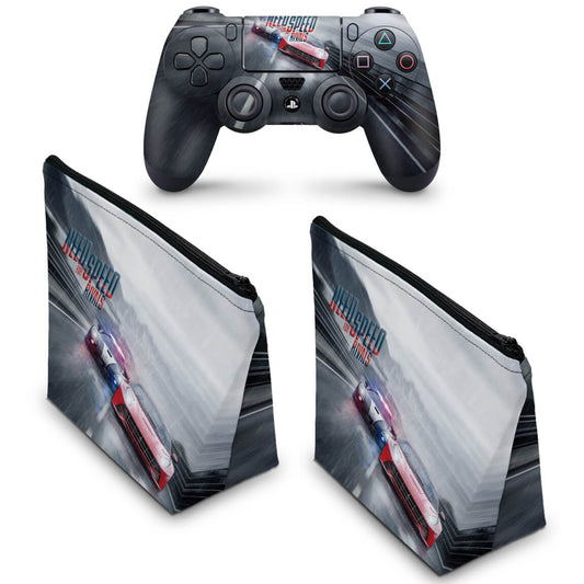 KIT Capa Case e Skin Anti-Rage PS4 Controle - Need For Speed Rivals
