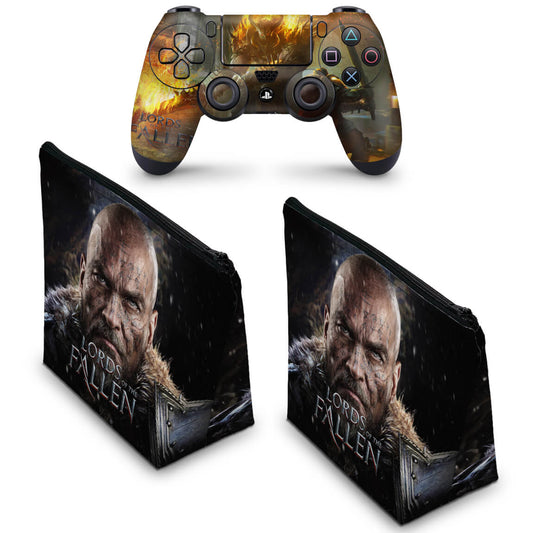 KIT Capa Case e Skin Anti-Rage PS4 Controle - Lords Of The Fallen