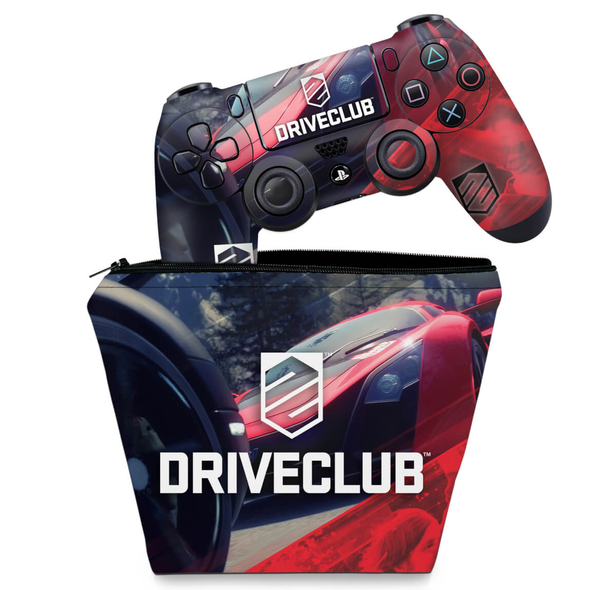 KIT Capa Case e Skin Anti-Rage PS4 Controle - Driveclub