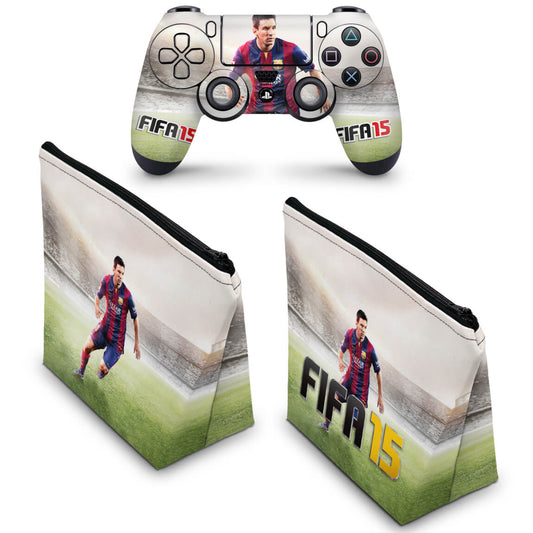 KIT Capa Case e Skin Anti-Rage PS4 Controle - Fifa 15