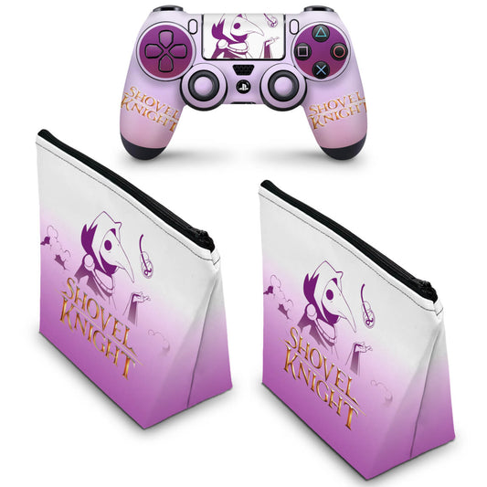 KIT Capa Case e Skin Anti-Rage PS4 Controle - Shovel Knight