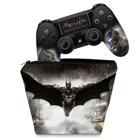 KIT Capa Case e Skin Anti-Rage PS4 Controle - Batman Arkham Knight
