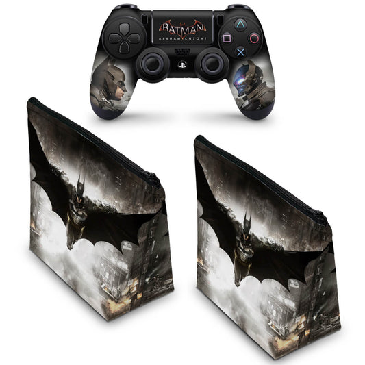 KIT Capa Case e Skin Anti-Rage PS4 Controle - Batman Arkham Knight
