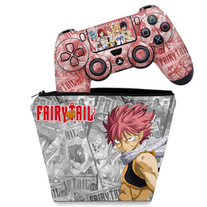 KIT Capa Case e Skin Anti-Rage PS4 Controle - Fairy Tail - Pop Arte Skins