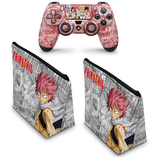 KIT Capa Case e Skin Anti-Rage PS4 Controle - Fairy Tail