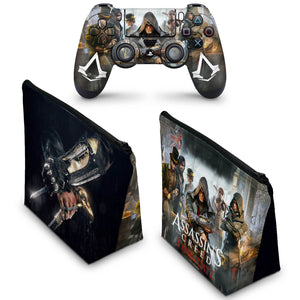 KIT Capa Case e Skin Anti-Rage PS4 Controle - Assassin's Creed Syndicate - Pop Arte Skins - foto 2