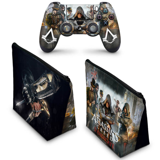 KIT Capa Case e Skin Anti-Rage PS4 Controle - Assassin's Creed Syndicate