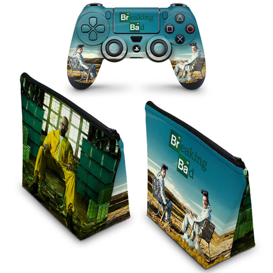 KIT Capa Case e Skin Anti-Rage PS4 Controle - Breaking Bad