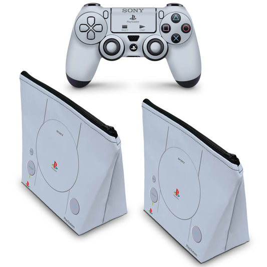 KIT Capa Case e Skin Anti-Rage PS4 Controle - Sony Playstation 1