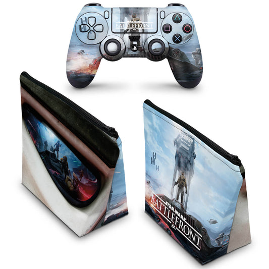 KIT Capa Case e Skin Anti-Rage PS4 Controle - Star Wars - Battlefront