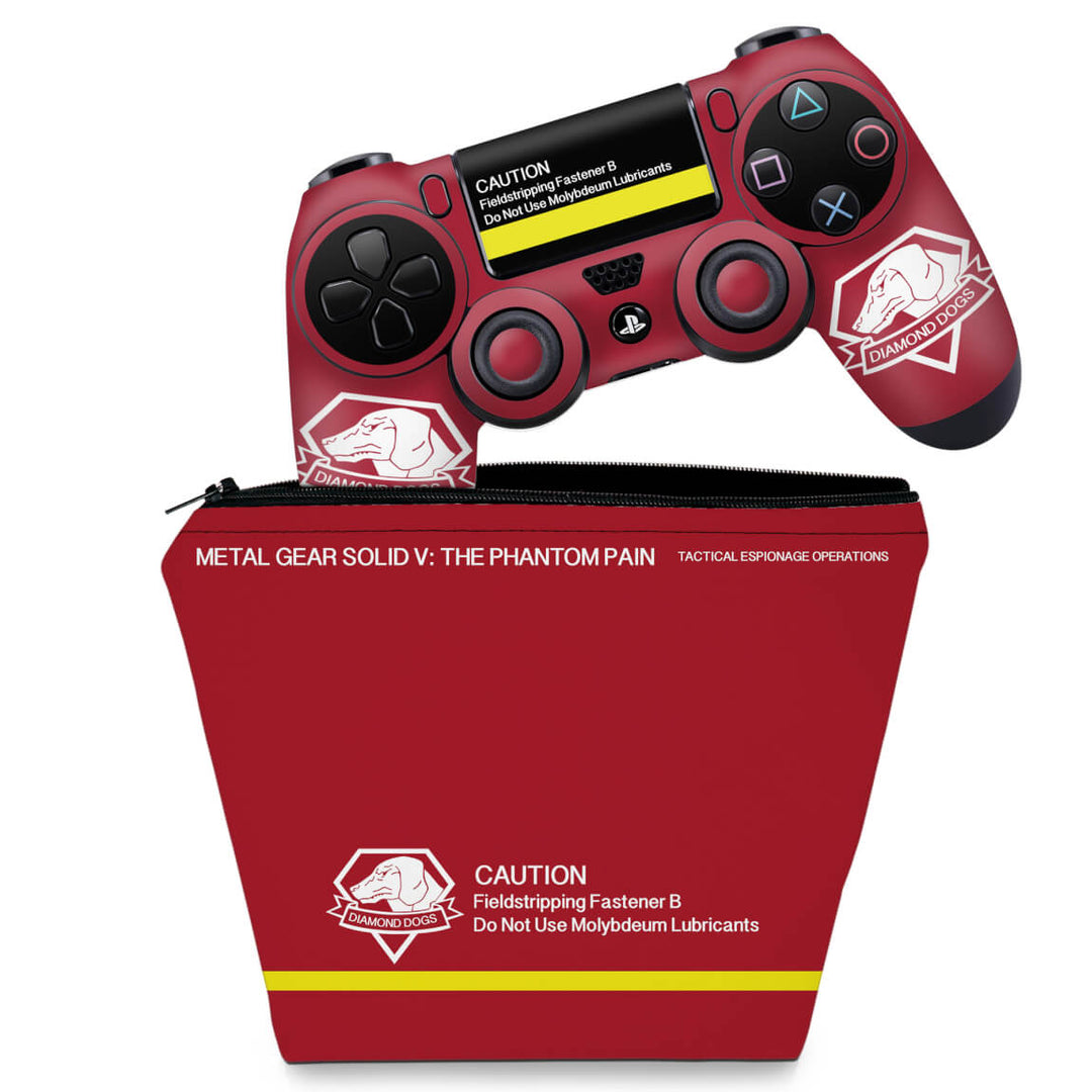 KIT Capa Case e Skin Anti-Rage PS4 Controle - The Metal Gear Solid 5 Special Edition - Pop Arte Skins