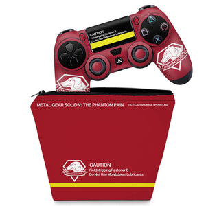 KIT Capa Case e Skin Anti-Rage PS4 Controle - The Metal Gear Solid 5 Special Edition - Pop Arte Skins