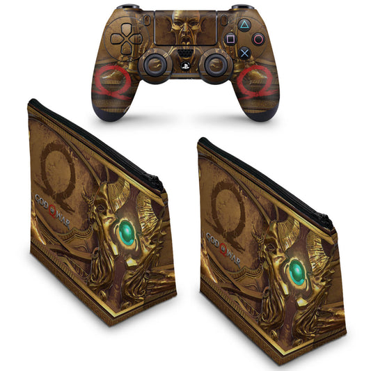 KIT Capa Case e Skin Anti-Rage PS4 Controle - Pandora'S Box God Of War