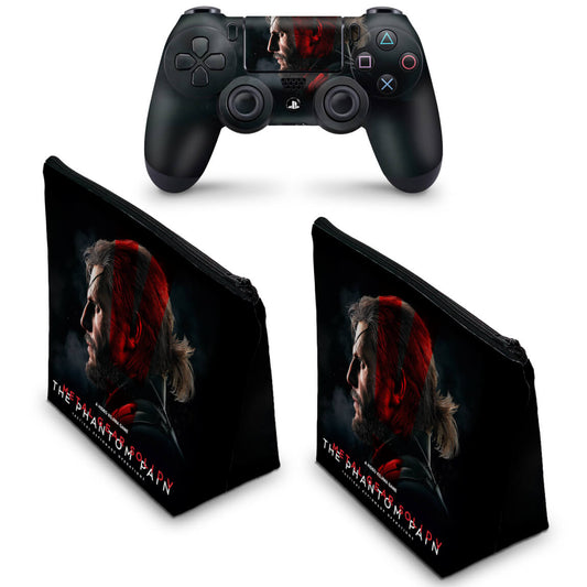 KIT Capa Case e Skin Anti-Rage PS4 Controle - Metal Gear Solid 5: The Phantom Pain
