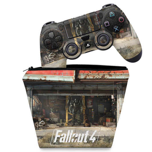 KIT Capa Case e Skin Anti-Rage PS4 Controle - Fallout 4