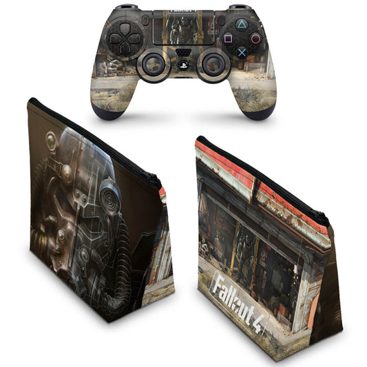 KIT Capa Case e Skin Anti-Rage PS4 Controle - Fallout 4