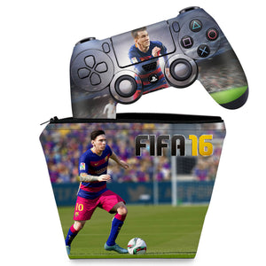 KIT Capa Case e Skin Anti-Rage PS4 Controle - Fifa 16 - Pop Arte Skins