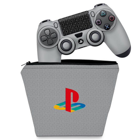 KIT Capa Case e Skin Anti-Rage PS4 Controle - Retrô Edition