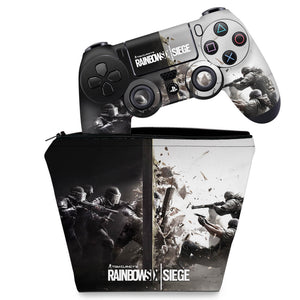 KIT Capa Case e Skin Anti-Rage PS4 Controle - Tom Clancy'S Rainbow Six Siege - Pop Arte Skins