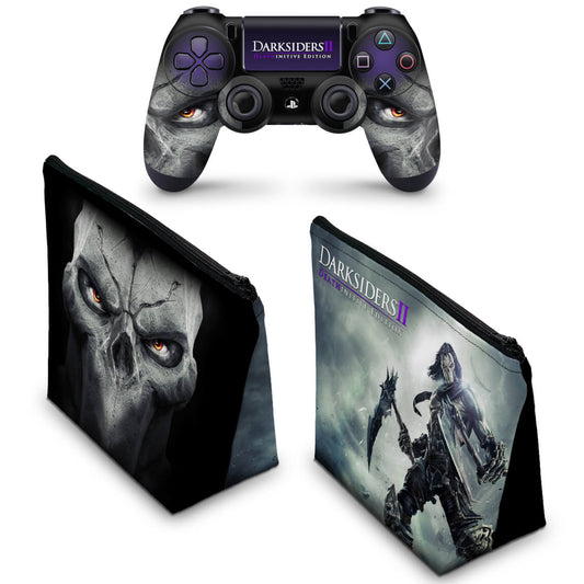 KIT Capa Case e Skin Anti-Rage PS4 Controle - Darksiders Deathinitive Edition