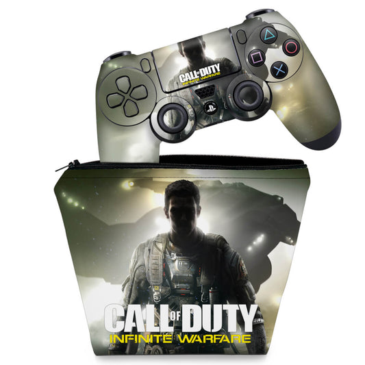 KIT Capa Case e Skin Anti-Rage PS4 Controle - Call Of Duty: Infinite Warfare
