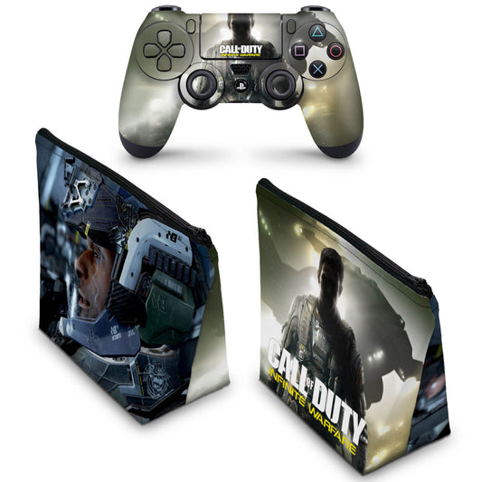 KIT Capa Case e Skin Anti-Rage PS4 Controle - Call Of Duty: Infinite Warfare