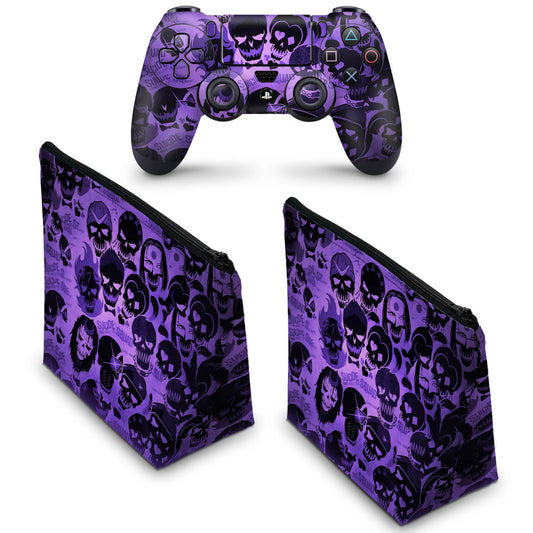 KIT Capa Case e Skin Anti-Rage PS4 Controle - Esquadrão Suicida #D