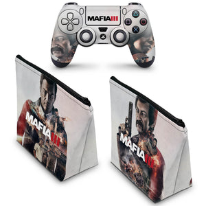 KIT Capa Case e Skin Anti-Rage PS4 Controle - Mafia 3 - Pop Arte Skins - foto 2