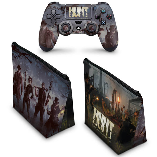KIT Capa Case e Skin Anti-Rage PS4 Controle - Hunt: Horrors Of The Gilded Age