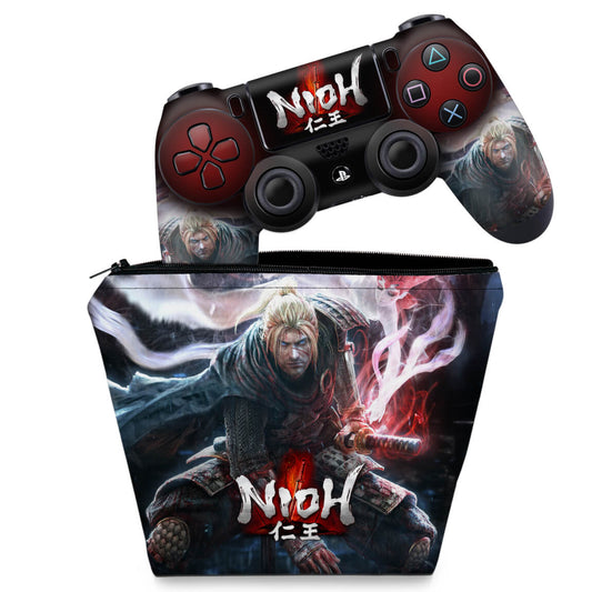 KIT Capa Case e Skin Anti-Rage PS4 Controle - Nioh