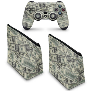 KIT Capa Case e Skin Anti-Rage PS4 Controle - Dollar Money Dinheiro - Pop Arte Skins - foto 2