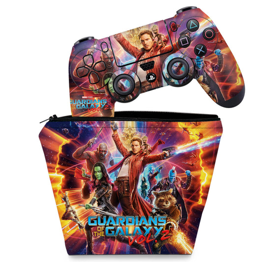 KIT Capa Case e Skin Anti-Rage PS4 Controle - Guardiões Da Galáxia Vol. 2