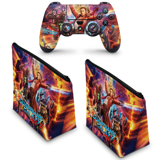 KIT Capa Case e Skin Anti-Rage PS4 Controle - Guardiões Da Galáxia Vol. 2