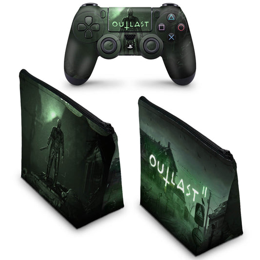 KIT Capa Case e Skin Anti-Rage PS4 Controle - Outlast 2
